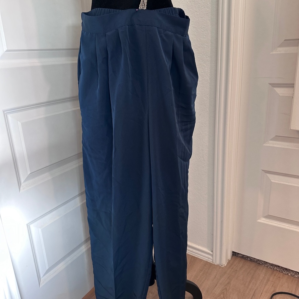 Vintage Navy Blue Pants with button front